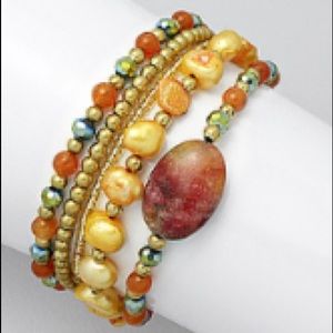 Multi strand bracelet- semi-precious beading